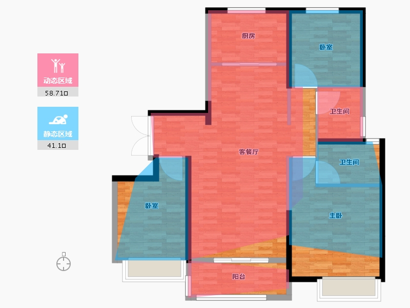 陕西省-榆林市-亚都锦绣城-100.80-户型库-动静分区