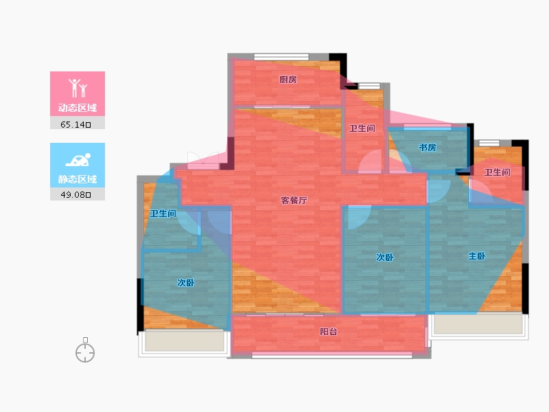 浙江省-湖州市-得力咏翎府-115.46-户型库-动静分区