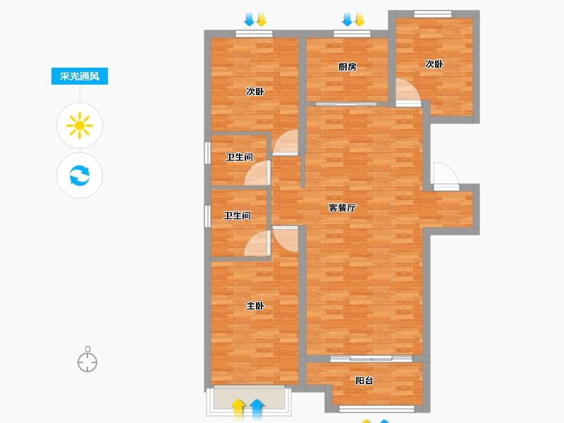 河北省-邢台市-皓顺新华府-97.48-户型库-采光通风