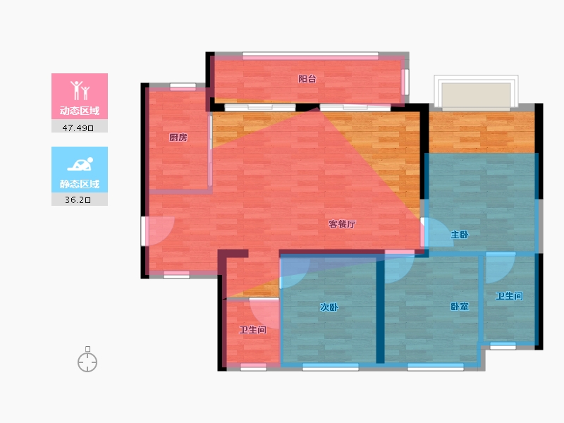 贵州省-贵阳市-贵阳电建云岩赋-87.14-户型库-动静分区