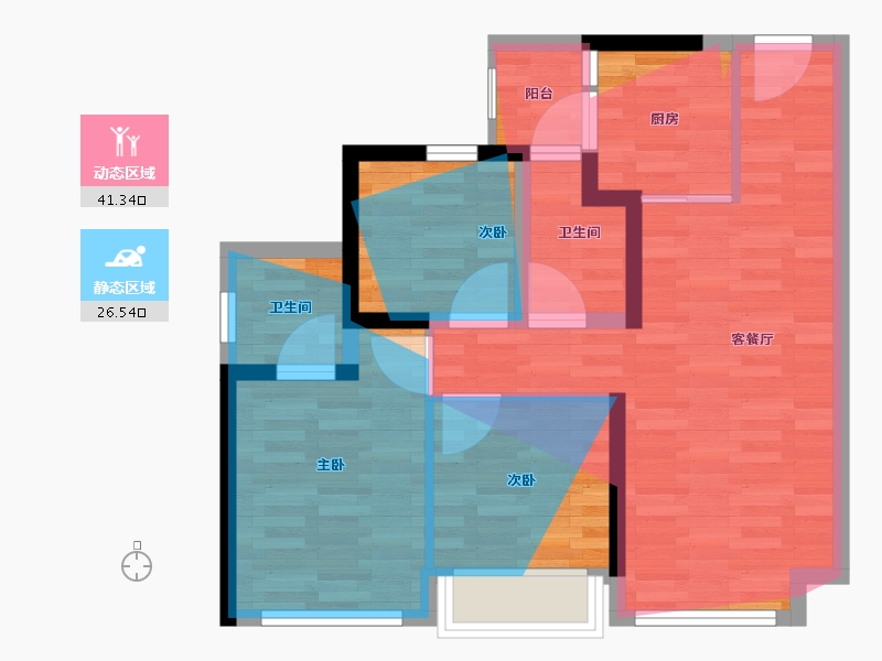 四川省-绵阳市-万向紫气东来-63.28-户型库-动静分区