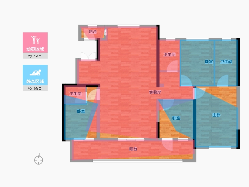 江苏省-扬州市-华建·天庆-119.73-户型库-动静分区