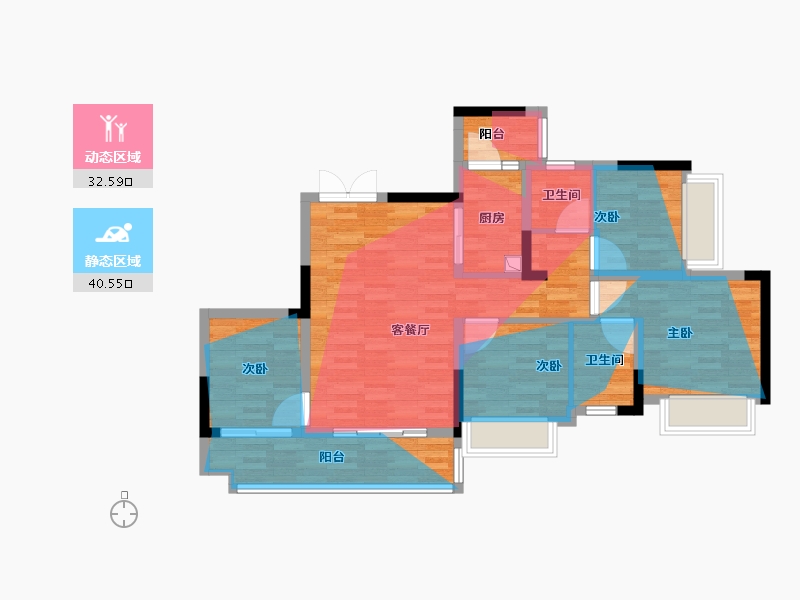 重庆-重庆市-昕晖10光年-87.23-户型库-动静分区