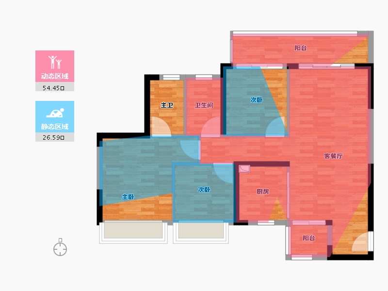 四川省-成都市-星河word二期-92.80-户型库-动静分区