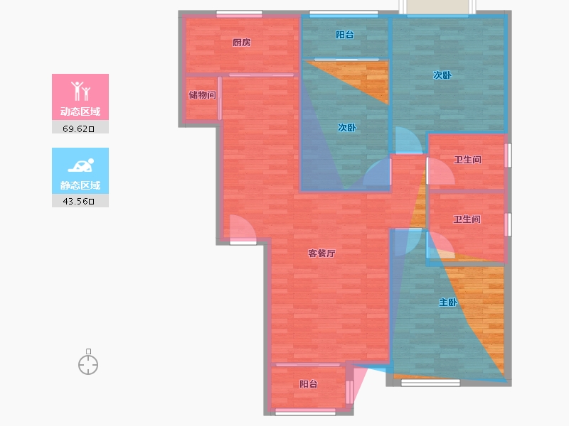 陕西省-西安市-一品美道-112.82-户型库-动静分区