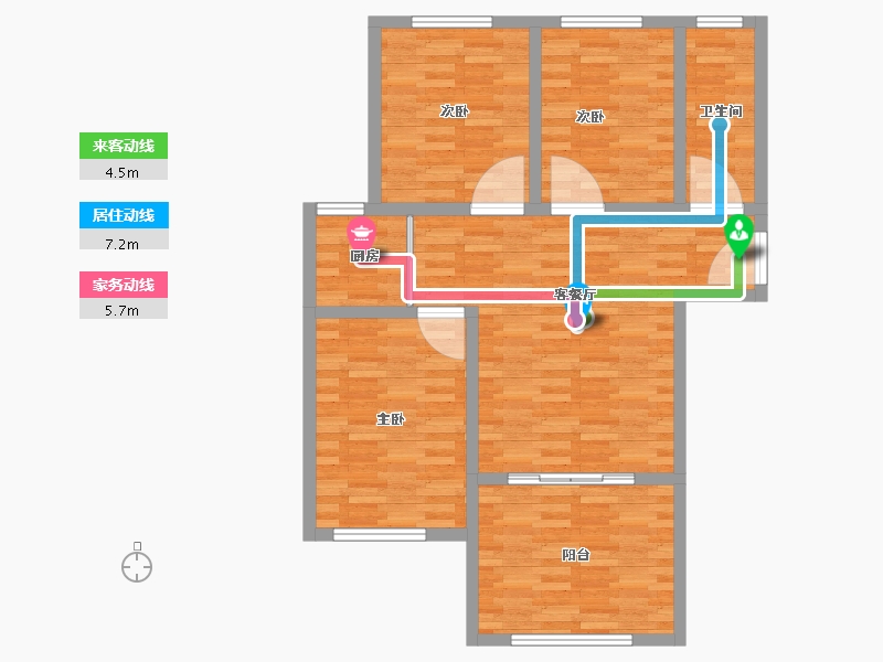 山西省-长治市-顺鑫福源五号院-88.30-户型库-动静线