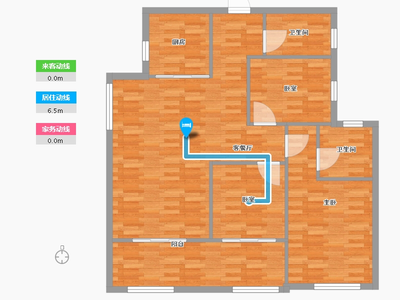 湖南省-长沙市-湘诚德峰小区-101.38-户型库-动静线