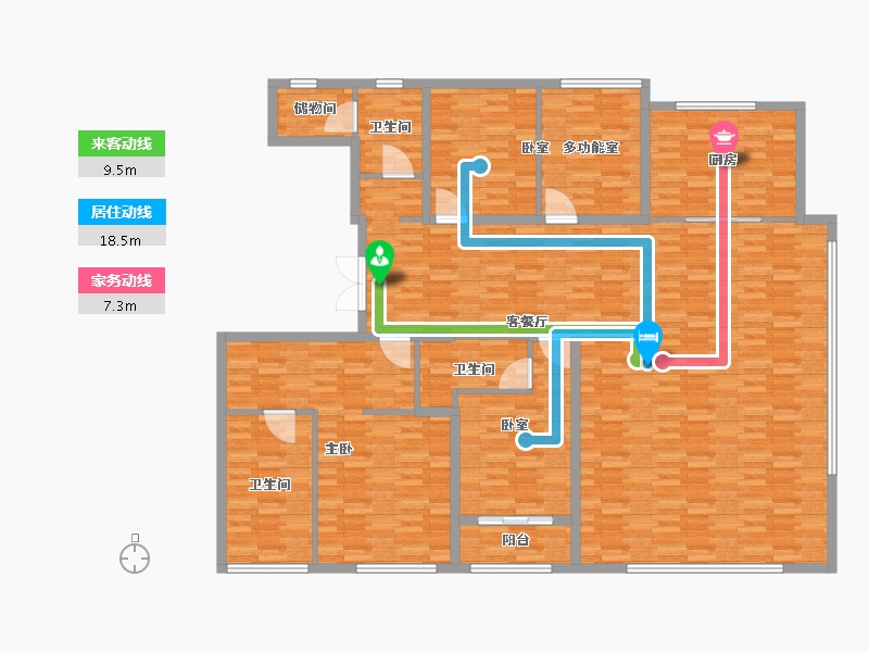 山东省-济南市-凤凰路壹号院-191.45-户型库-动静线