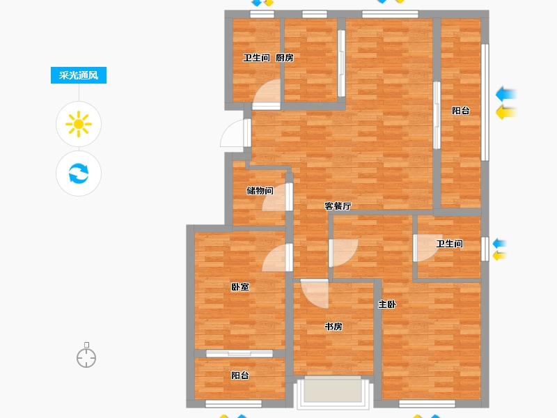 浙江省-杭州市-平峰晓庐-93.74-户型库-采光通风