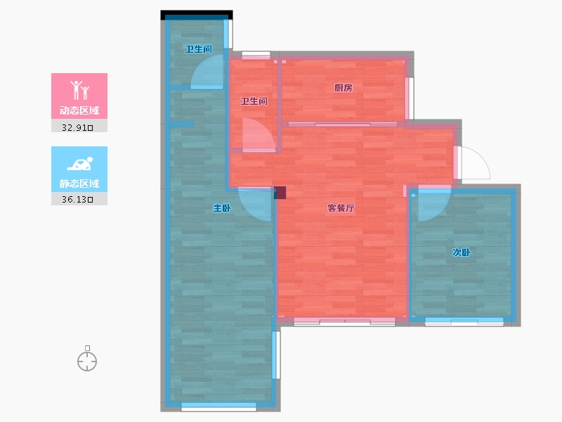 云南省-西双版纳傣族自治州-阅蓝江-63.58-户型库-动静分区