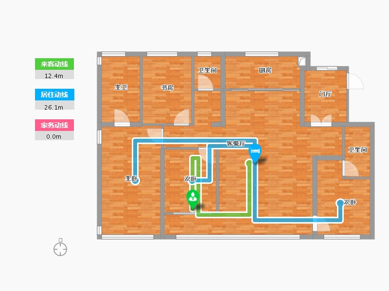 山东省-济南市-凤凰路壹号院-143.98-户型库-动静线