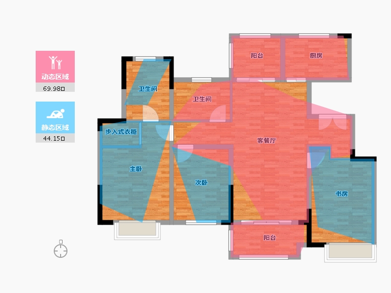 浙江省-嘉兴市-静和里培德居-124.36-户型库-动静分区