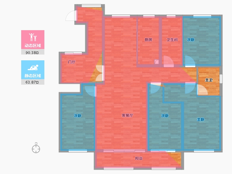 河北省-保定市-枫林雅苑-148.22-户型库-动静分区