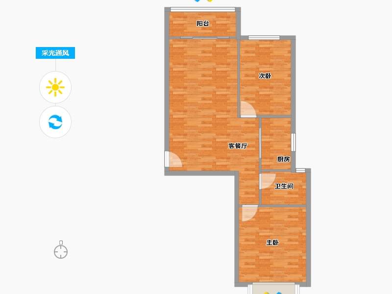 江苏省-常州市-恒景花园-80.00-户型库-采光通风