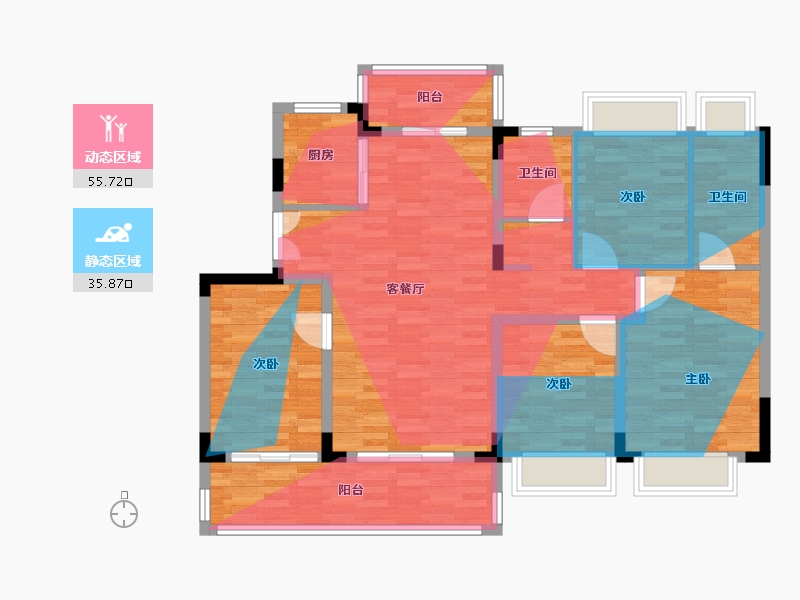 湖北省-潜江市-恩杰上品-114.40-户型库-动静分区