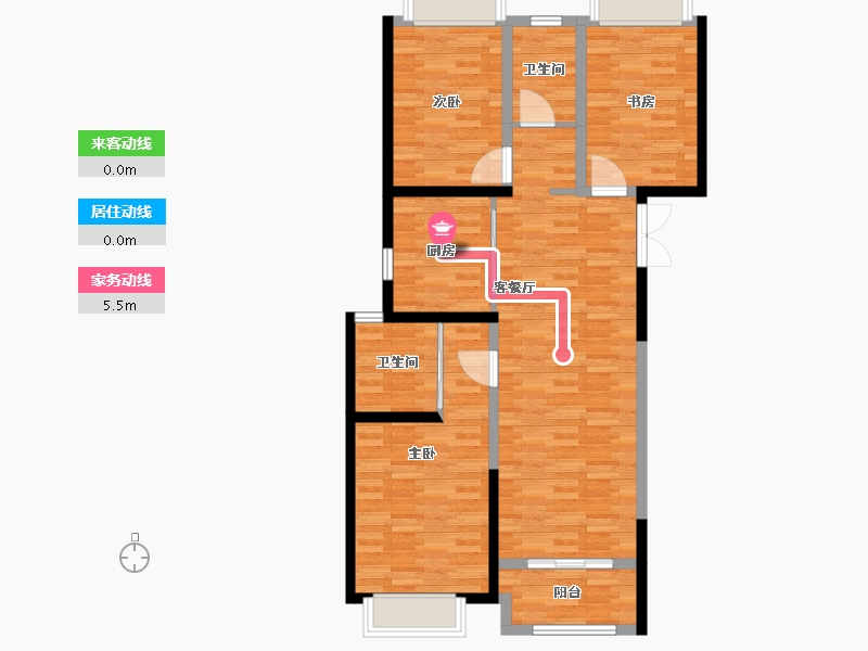 河南省-郑州市-中州府-130.00-户型库-动静线