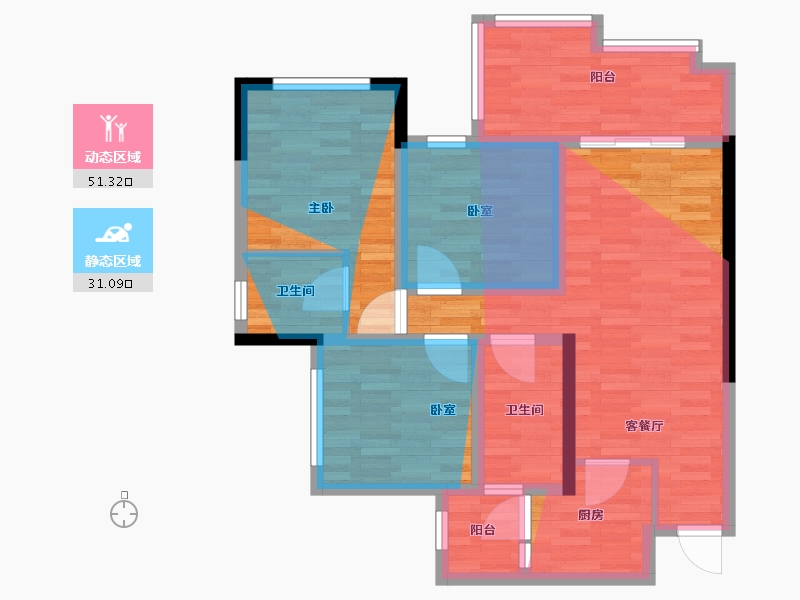 四川省-宜宾市-光明春天·海翔·天宸-78.54-户型库-动静分区