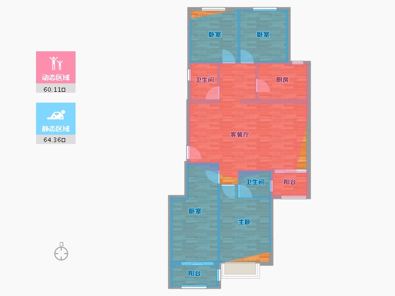 山西省-长治市-和谐嘉苑-128.00-户型库-动静分区