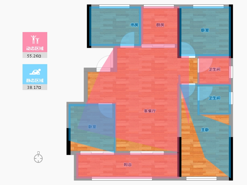 江苏省-扬州市-华建·天庆-90.63-户型库-动静分区