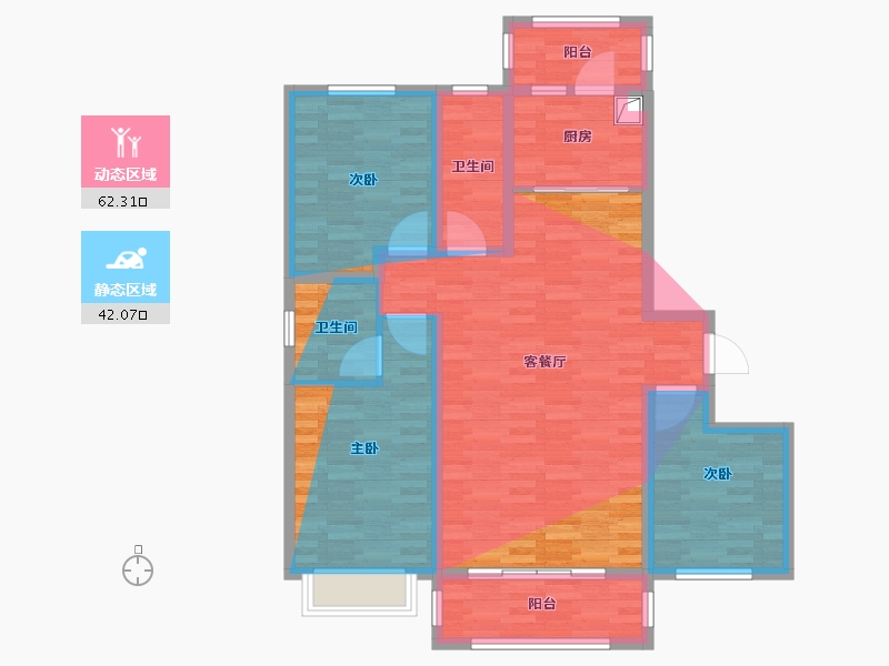 山西省-大同市-宜澜庭-111.39-户型库-动静分区