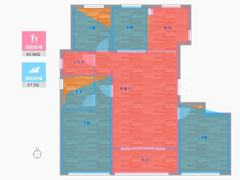 浙江省-绍兴市-天圣大越城-112.81-户型库-动静分区