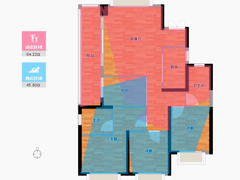 湖北省-武汉市-华侨城红坊｜云岸-106.40-户型库-动静分区