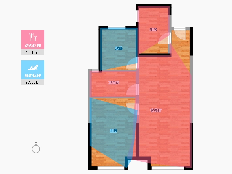 陕西省-西安市-绿城秋月苑-76.09-户型库-动静分区