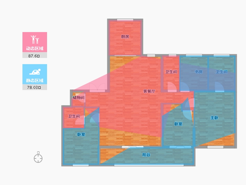 浙江省-宁波市-保利明湖金茂府-152.20-户型库-动静分区