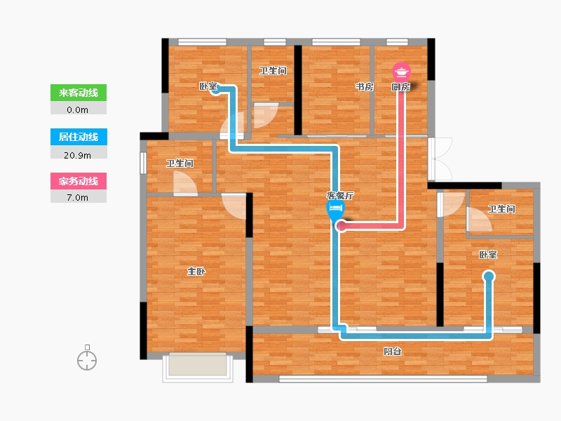 河南省-洛阳市-格润华府-134.71-户型库-动静线