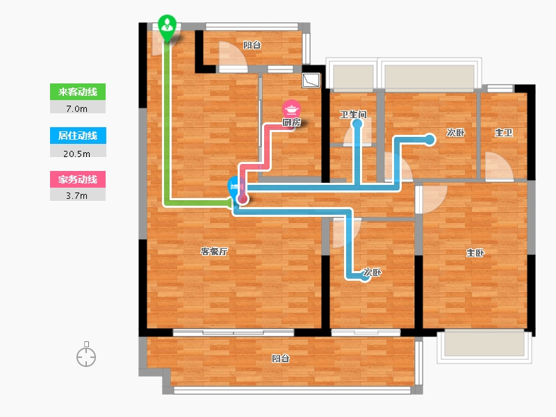 湖北省-武汉市-御江尚品·江玺-105.55-户型库-动静线