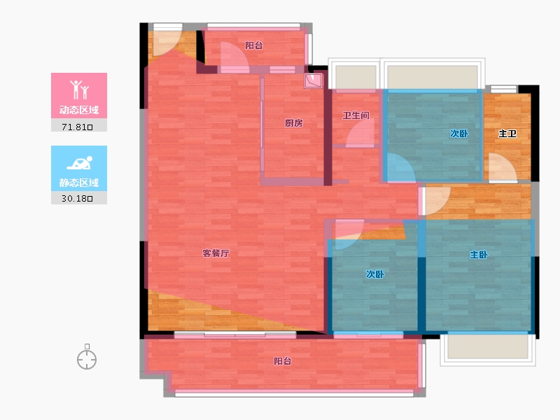 湖北省-武汉市-御江尚品·江玺-105.55-户型库-动静分区