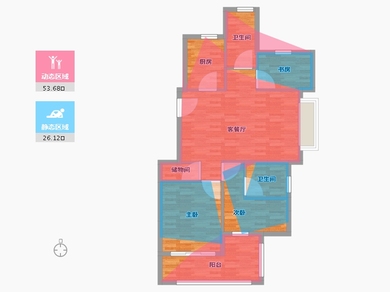 浙江省-宁波市-臻和境-79.00-户型库-动静分区