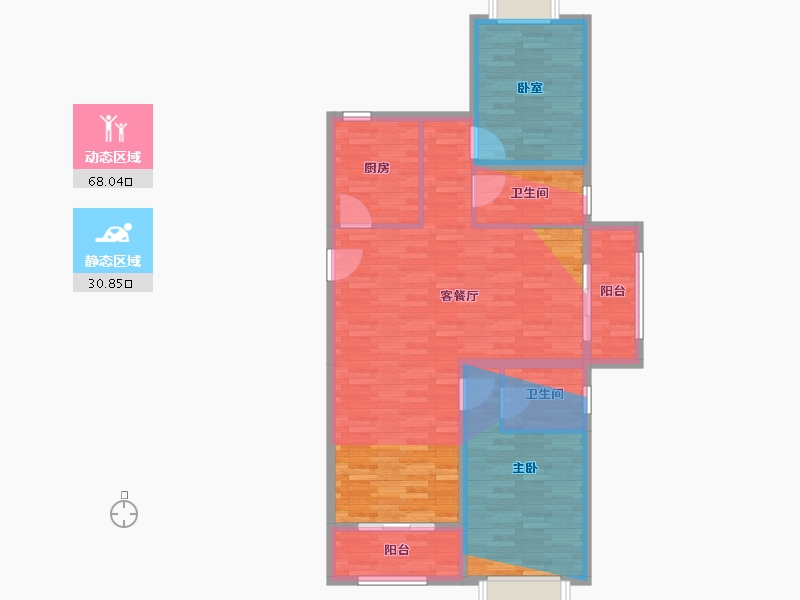 湖北省-孝感市-香港城-一期-110.40-户型库-动静分区