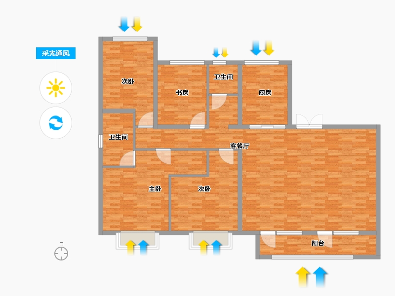 山西省-长治市-明鼎·天樾-148.17-户型库-采光通风