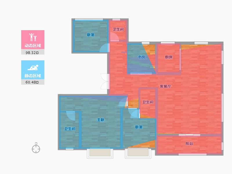 山东省-泰安市-玺悦·臻誉-144.68-户型库-动静分区