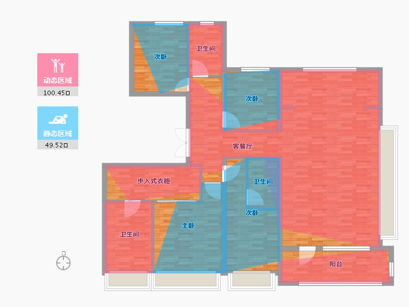 山东省-济南市-悦澜山-150.40-户型库-动静分区