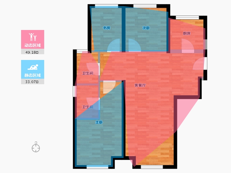 陕西省-西安市-绿城秋月苑-79.90-户型库-动静分区