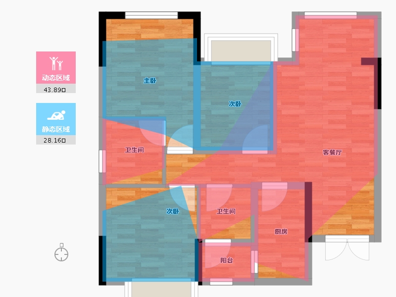 四川省-德阳市-金玉院子-70.17-户型库-动静分区