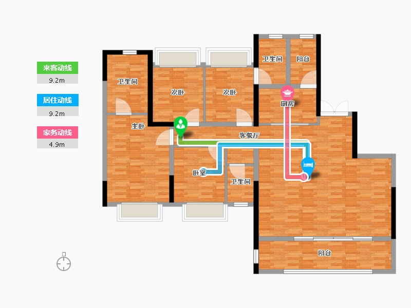 四川省-成都市-上林熙锦府-132.67-户型库-动静线