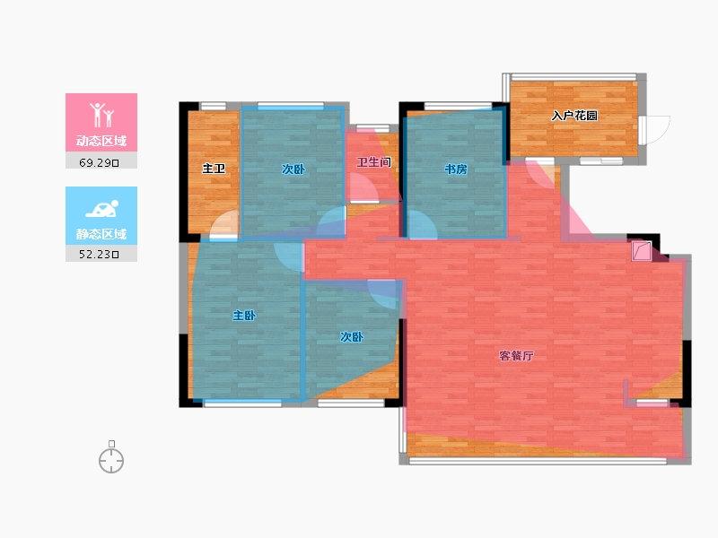 四川省-成都市-宇新华樾府-101.60-户型库-动静分区