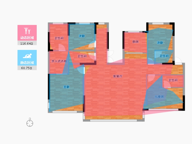 江苏省-苏州市-金鸡湖畔瑞园-176.00-户型库-动静分区