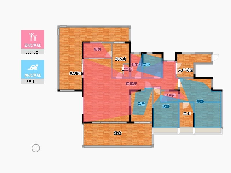 江苏省-盐城市-悦达悦珑湾铂府-204.80-户型库-动静分区