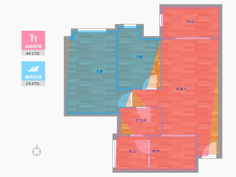 广东省-中山市-佛奥阳光花园-74.40-户型库-动静分区