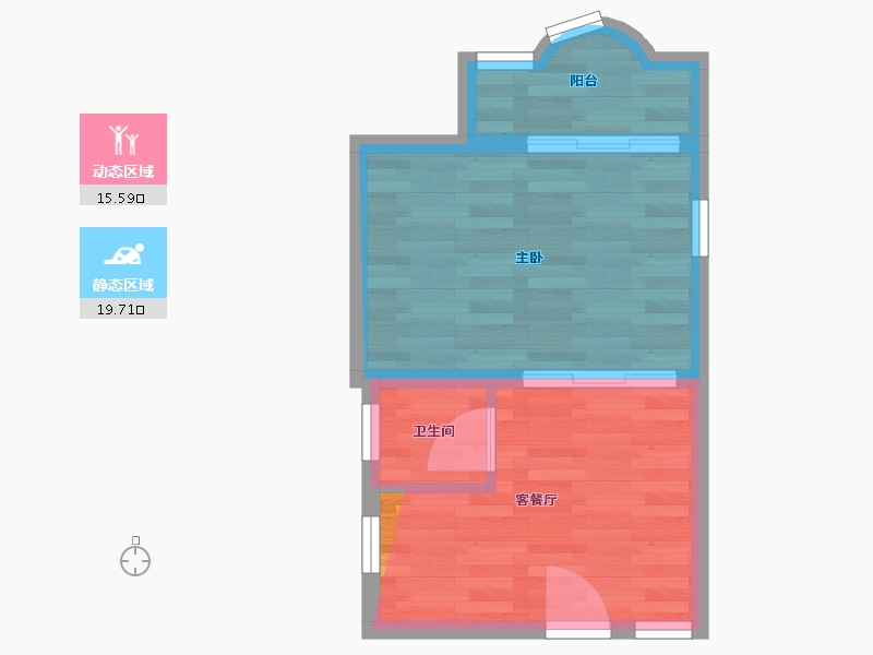 上海-上海市-龙柏三村-西区-33.76-户型库-动静分区