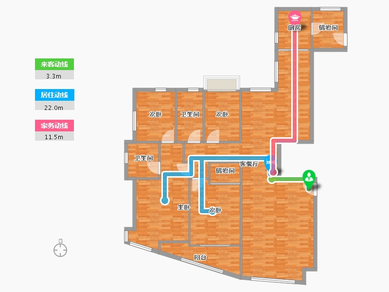 江苏省-苏州市-世纪广场-166.40-户型库-动静线