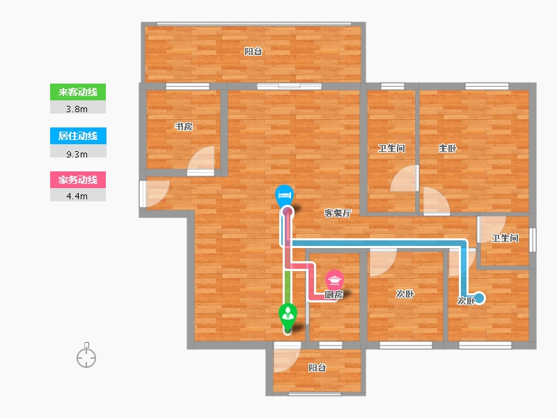 广西壮族自治区-河池市-江滨花园-127.00-户型库-动静线