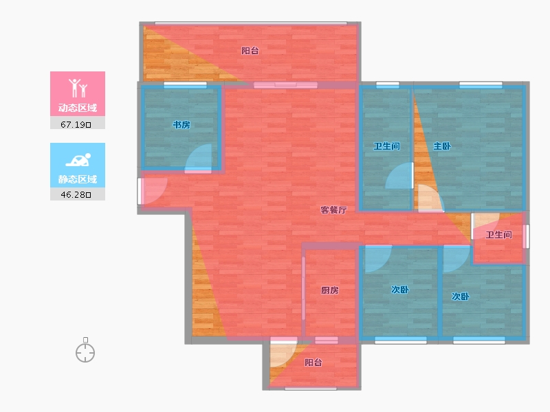 广西壮族自治区-河池市-江滨花园-127.00-户型库-动静分区