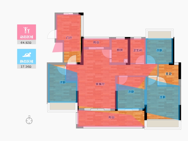 江西省-吉安市-滨江时代-103.20-户型库-动静分区