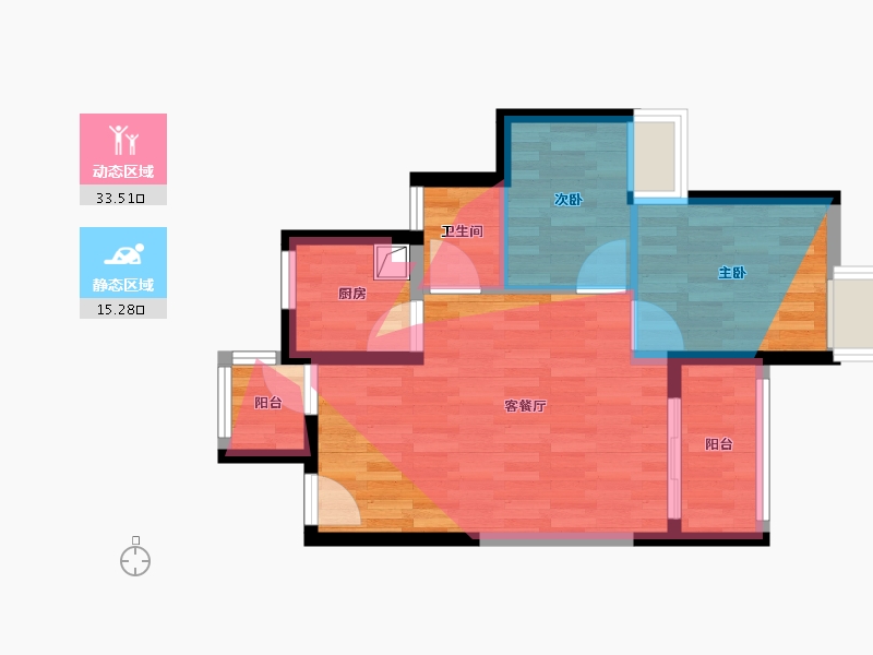 广东省-惠州市-当代MOMΛ上品湾-58.40-户型库-动静分区