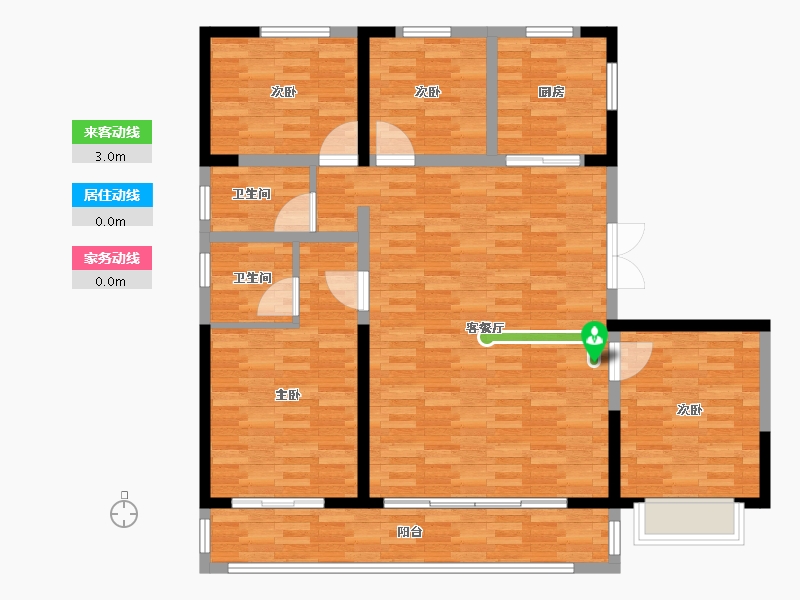 山西省-临汾市-交控置地太和苑-134.40-户型库-动静线